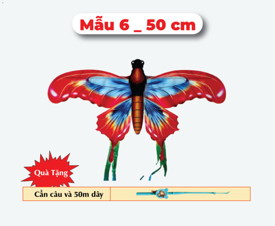 Mẫu 6 _ Diều 3D Mini 50cm - Tặng Tay Cầm và 50m Dây