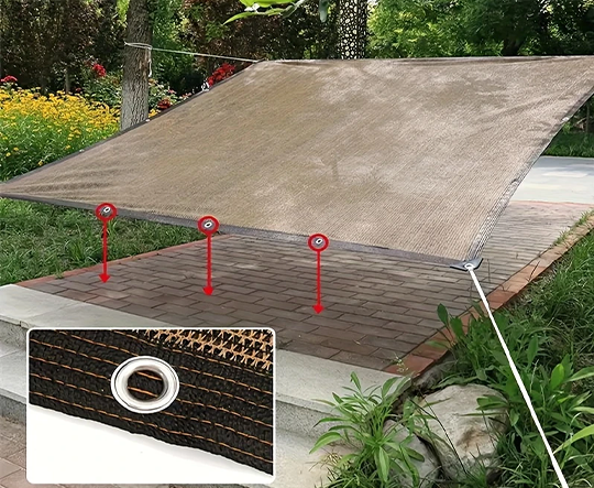 Khổ 2mx6m _ Lưới Che Nắng - Bạt Che Nắng Hàng Nhập Khẩu Cao Cấp Mila _ May Viền - Đóng Khoen _ Chắc Chắn