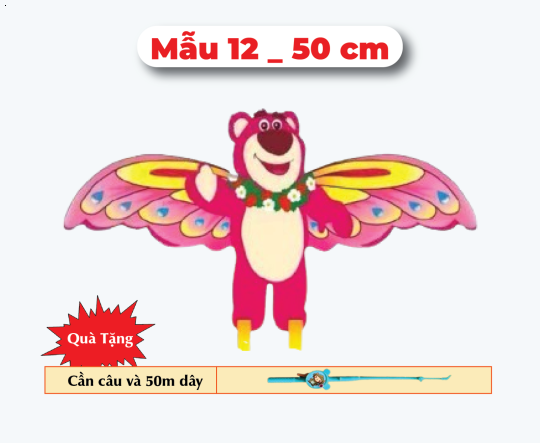 Mẫu 12 _ Diều 3D Mini 50cm - Tặng Tay Cầm và 50m Dây